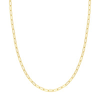 14Kt Yellow Gold 3mm 18" Paperclip Chain Necklace