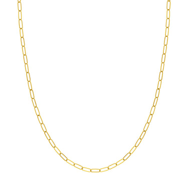 14Kt Yellow Gold 3mm 18" Paperclip Chain Necklace