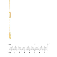 14Kt Yellow Gold Long Paperclip Link Station Necklace