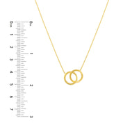 14Kt Yellow Gold You & Me Interlocking Circle Necklace