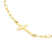 14Kt Yellow Gold East-West Cross Pendant