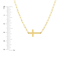 14Kt Yellow Gold East-West Cross Pendant