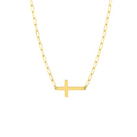 14Kt Yellow Gold East-West Cross Pendant