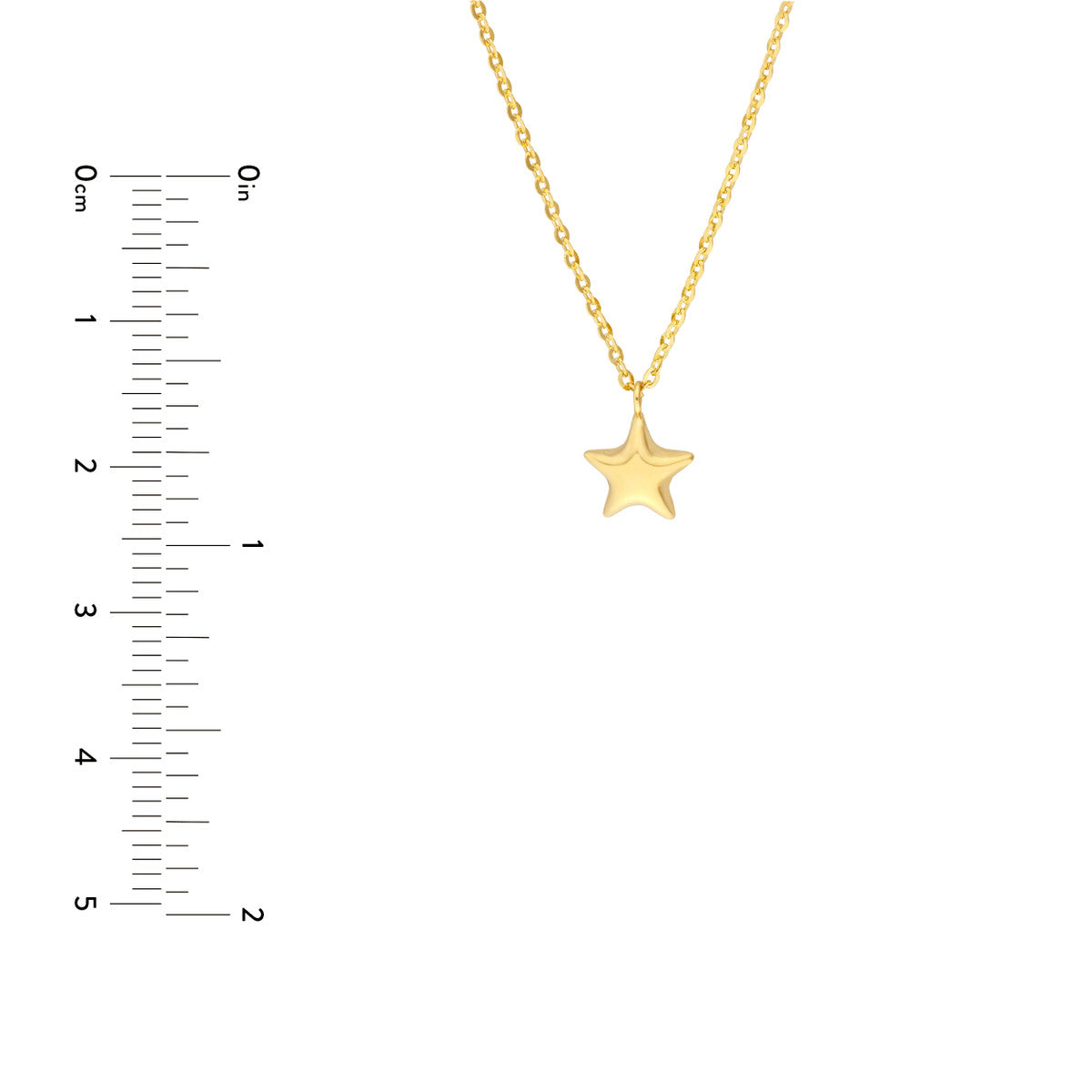 14Kt Yellow Gold Puff Star Pendant