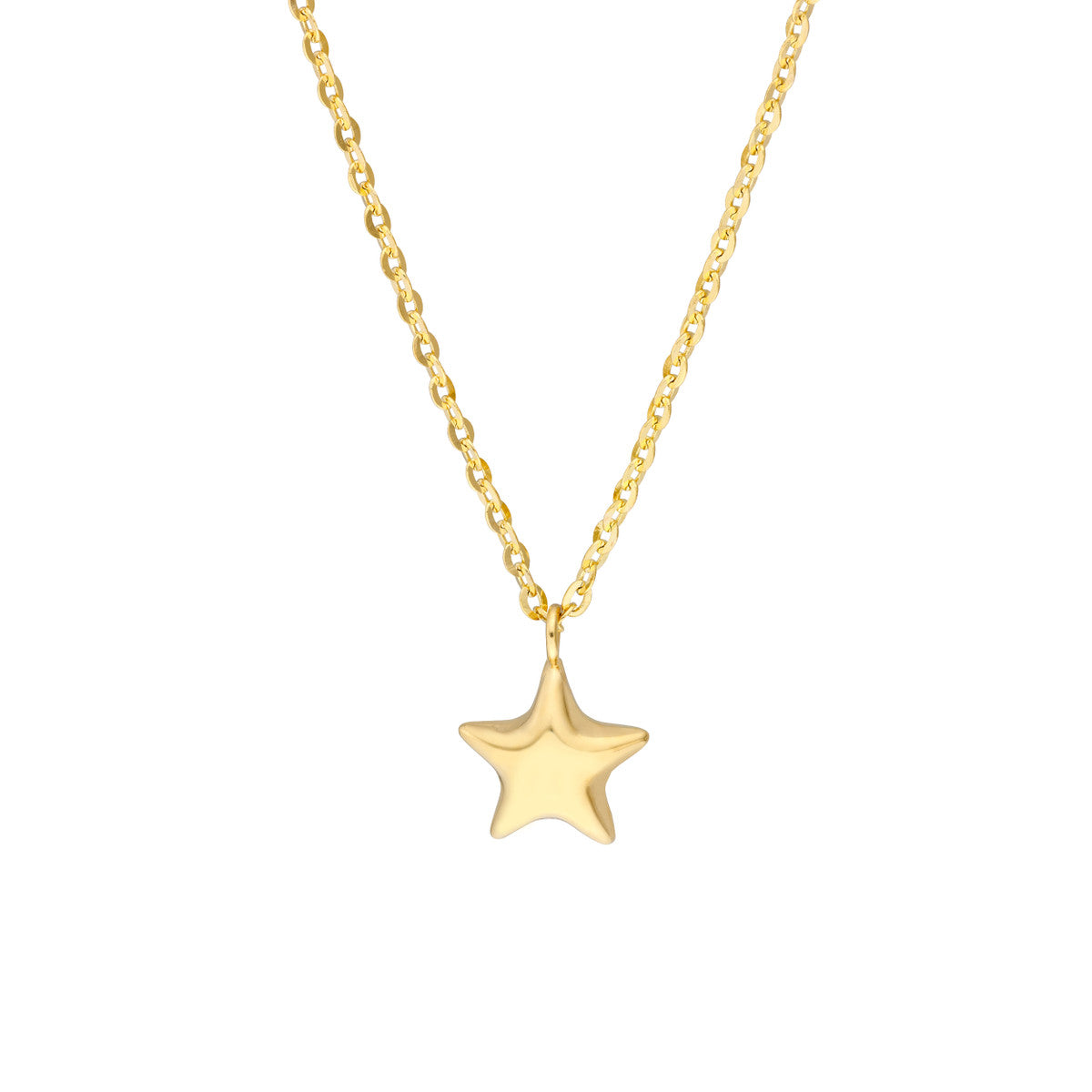 14Kt Yellow Gold Puff Star Pendant
