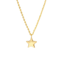 14Kt Yellow Gold Puff Star Pendant