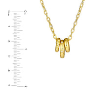 14Kt Yellow Gold Diamond Circle Trio Necklace