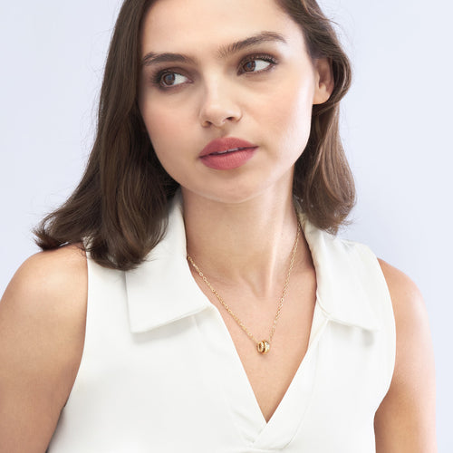 14Kt Yellow Gold Diamond Circle Trio Necklace