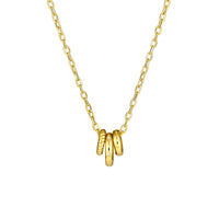 14Kt Yellow Gold Diamond Circle Trio Necklace