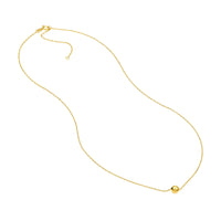 14Kt Yellow Gold Puffy Bead Charm Necklace