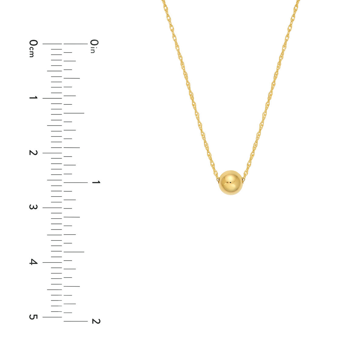 14Kt Yellow Gold Puffy Bead Charm Necklace