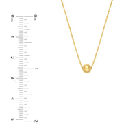 14Kt Yellow Gold Puffy Bead Charm Necklace