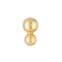 14Kt Yellow Gold Double Bead Stud Earrings