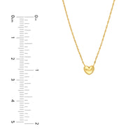 14Kt Yellow Gold Small Puffy Heart Necklace