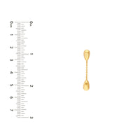 14Kt Yellow Gold Teardrop Cable Chain Dangle Earrings