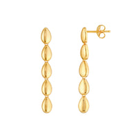 14Kt Yellow Gold 5 Teardrop Link Dangle Earrings