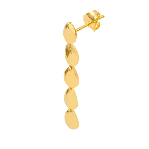 14Kt Yellow Gold 5 Teardrop Link Dangle Earrings