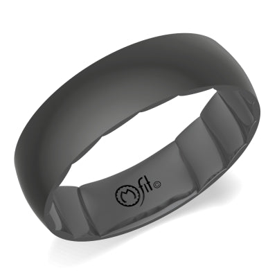 M-Fit 14Kt White Gold 6mm Band with Black Rhodium Finish