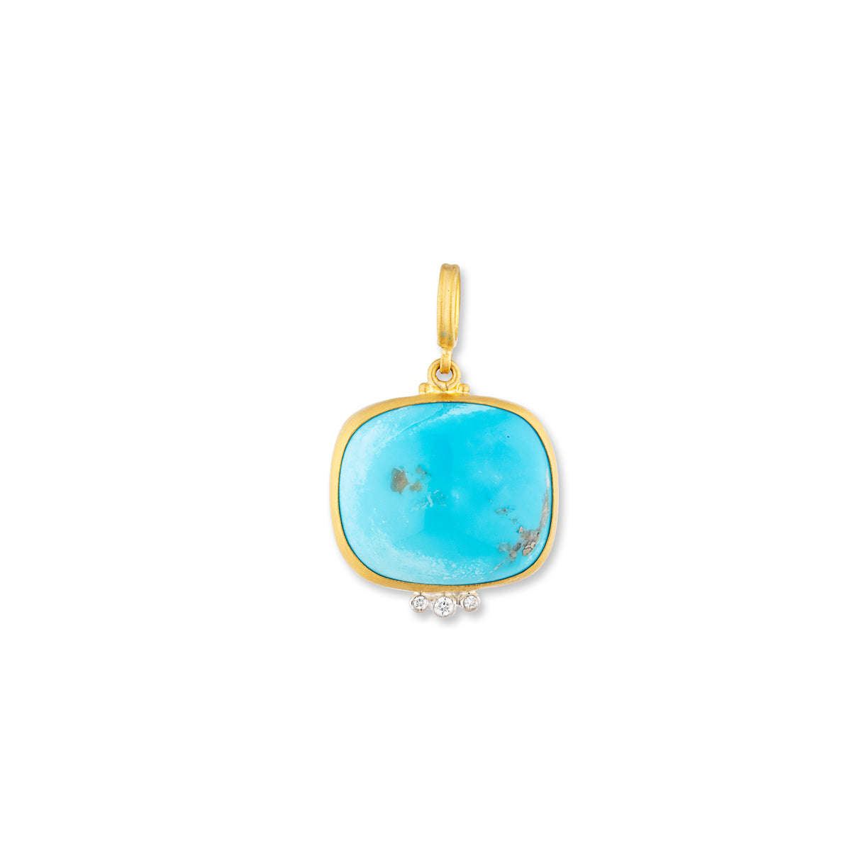 Lika Behar 24K Gold & Sterling Silver "My World" Kingman Turqoise Pendant
