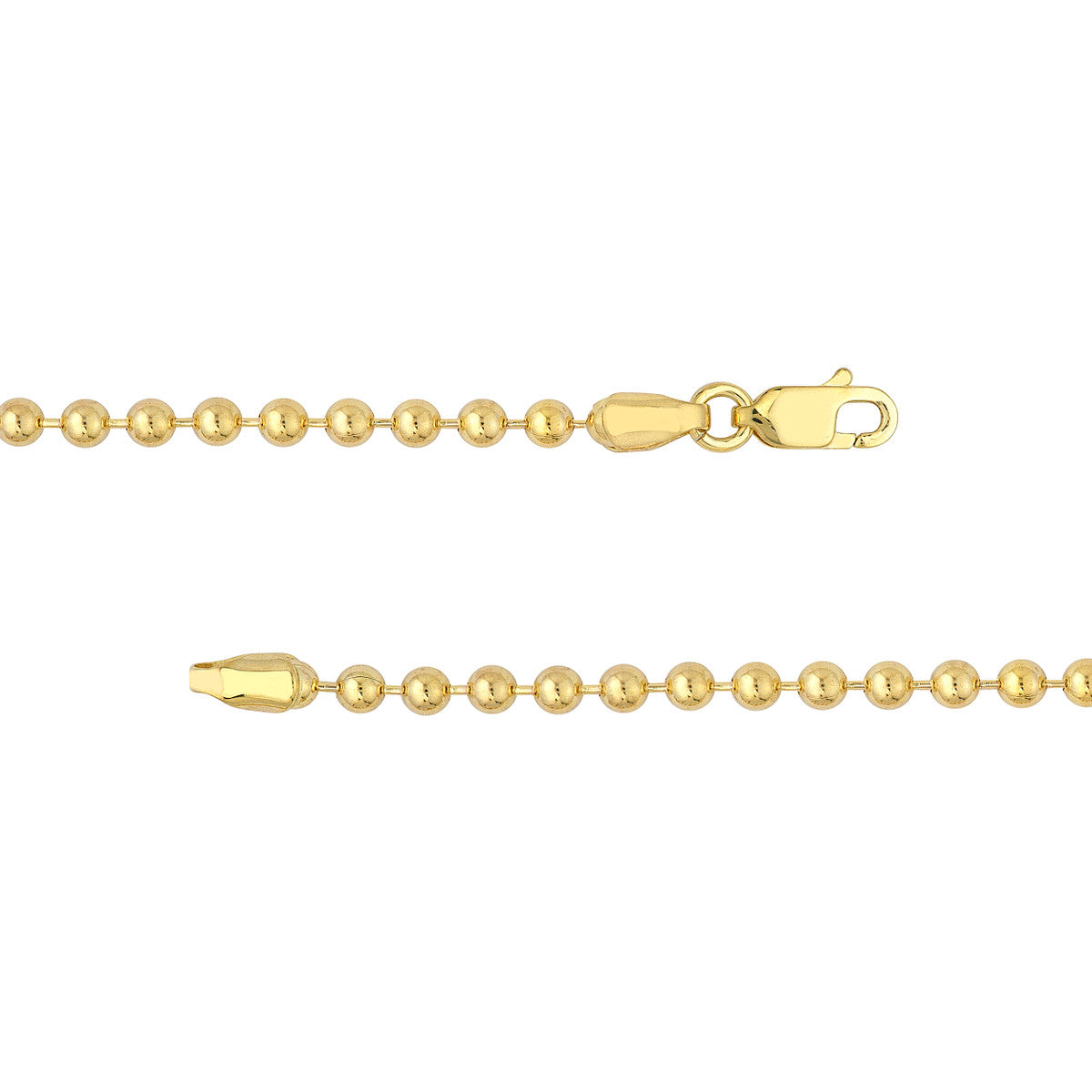 14Kt Yellow Gold 3mm Bead Chain Bracelet