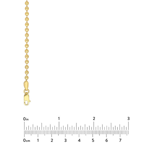 14Kt Yellow Gold 3mm Bead Chain Bracelet