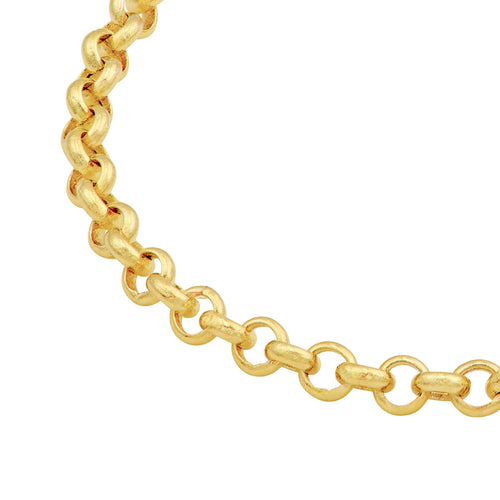 14Kt Yellow Gold Semi-Solid Rolo Chain Bracelet
