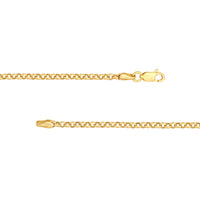 14Kt Yellow Gold Semi-Solid Rolo Chain Bracelet
