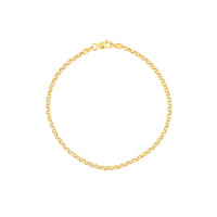 14Kt Yellow Gold Semi-Solid Rolo Chain Bracelet