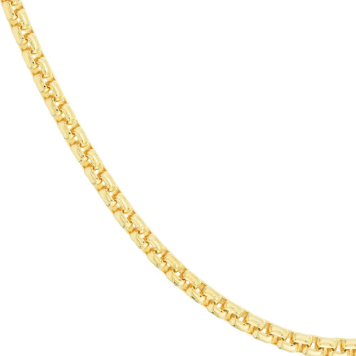 14K Yellow Gold Solid 3.3mm 8.5" Round Box Chain Bracelet