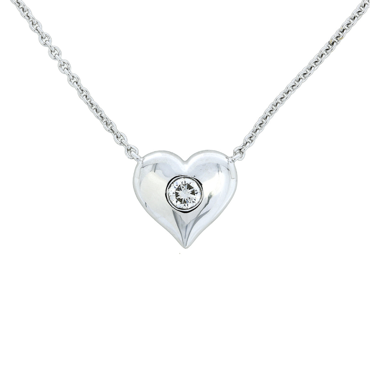 14Kt White Gold Center of My Heart Diamond Pendant