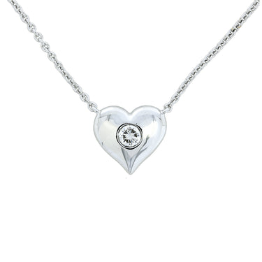 14Kt White Gold Center of My Heart Natural Diamond Pendant