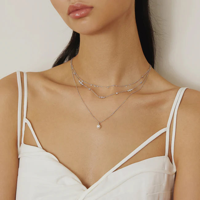 Ania Haie Sterling Silver Shell Pearl Drop Pendant Necklace