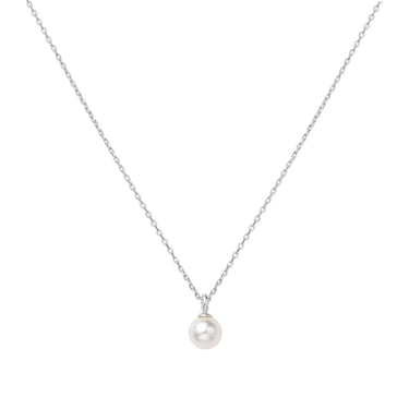 Silver Pearl Drop Pendant Necklace