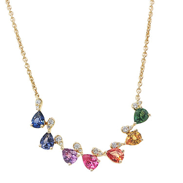 18Kt Yellow Gold Rainbow Sapphire Pendant