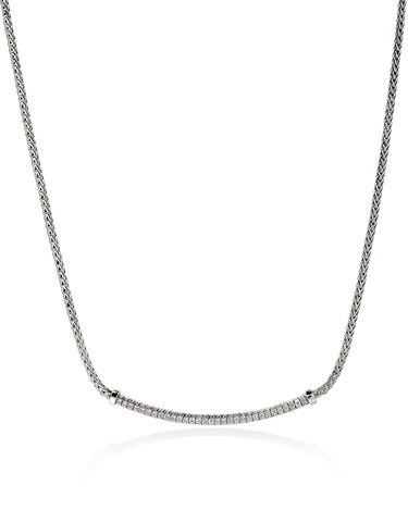 John Hardy JH Essentials Sterling Silver Diamond Pave Chain Necklace