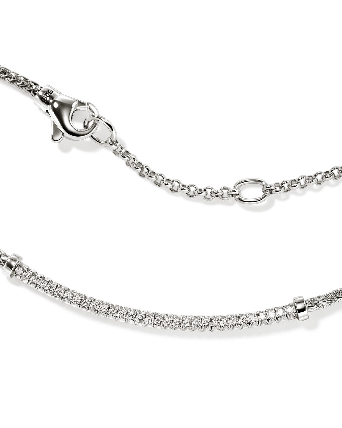 John Hardy JH Essentials Sterling Silver Diamond Pave Chain Necklace