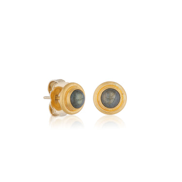 Lika Behar 24K Gold Labradorite "Nightfall" Stud Earrings