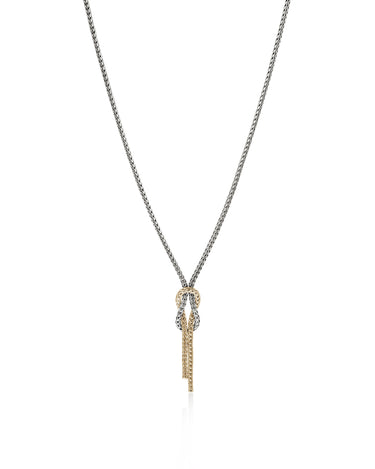 John Hardy 14Kt & Sterling Silver Love Knot 1.8mm Chain Necklace