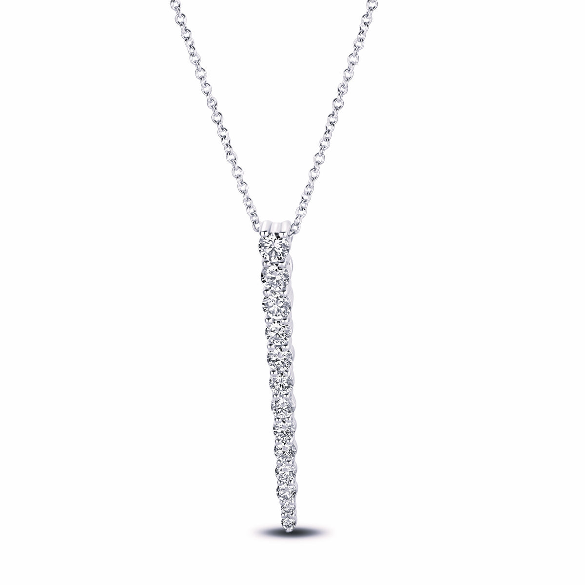 Fire & Ice 18Kt White Gold Icicle Pendant with .50cttw Fire & Ice Ideal-Cut Diamonds