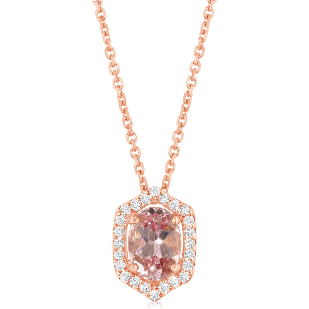 14Kt Rose Gold Halo Pendant with Lotus Garnet