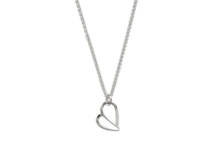 E.L Designs Love You More Heart Pendant in Sterling Silver