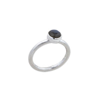 Lika Behar Sterling Silver "Priya" Round Cabochon Labradorite Ring