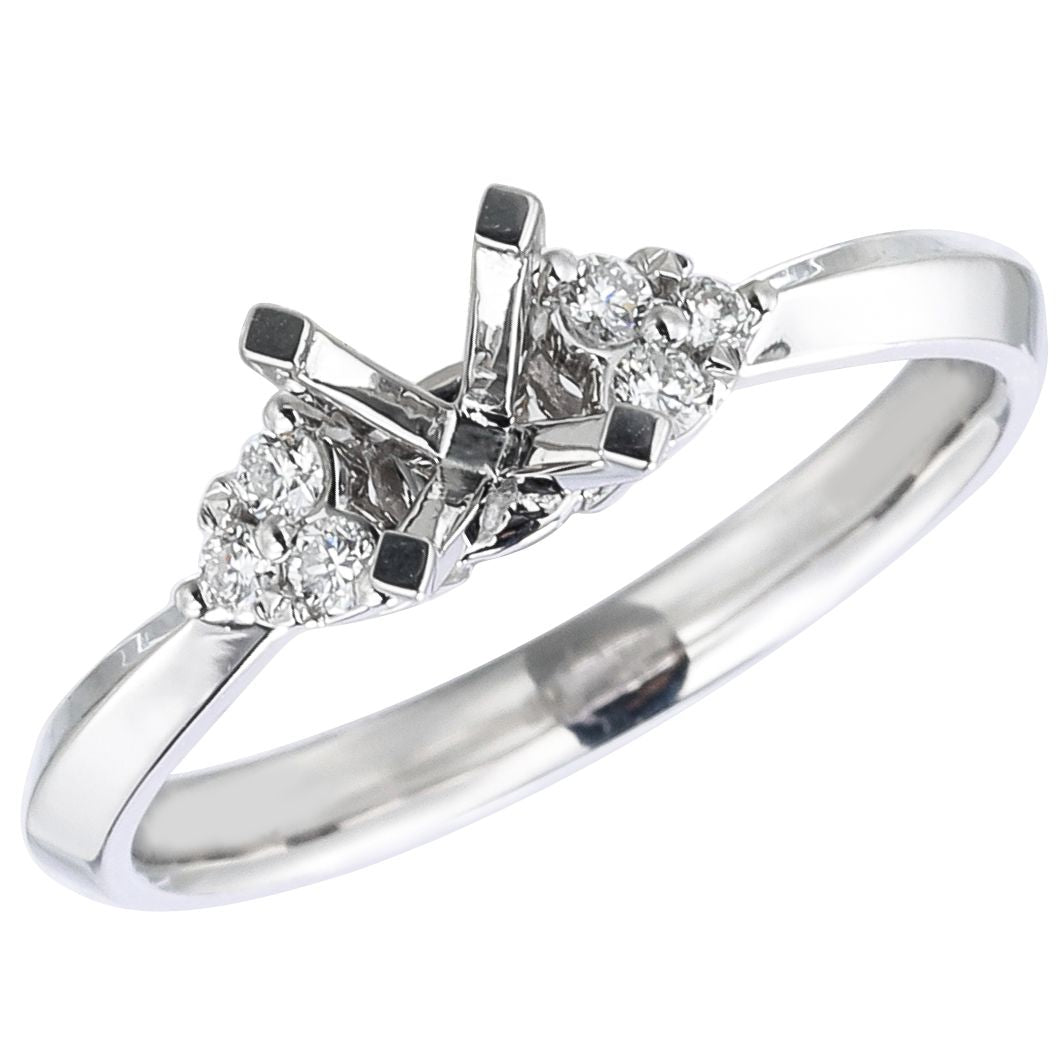 18Kt White Gold Knife-Edge Engagement Ring Mounting