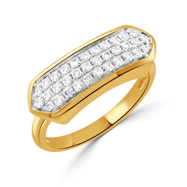Doves 18Kt Yellow Gold Pave Diamond Ring