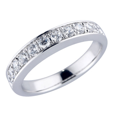 18Kt White Gold Channel-Style Prong-Set 0.33cttw Diamond Anniversary Band