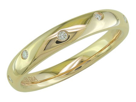 Lasker Astre Collection 14Kt Yellow Gold Ring With 5 Round Diamonds Totaling .05cttw