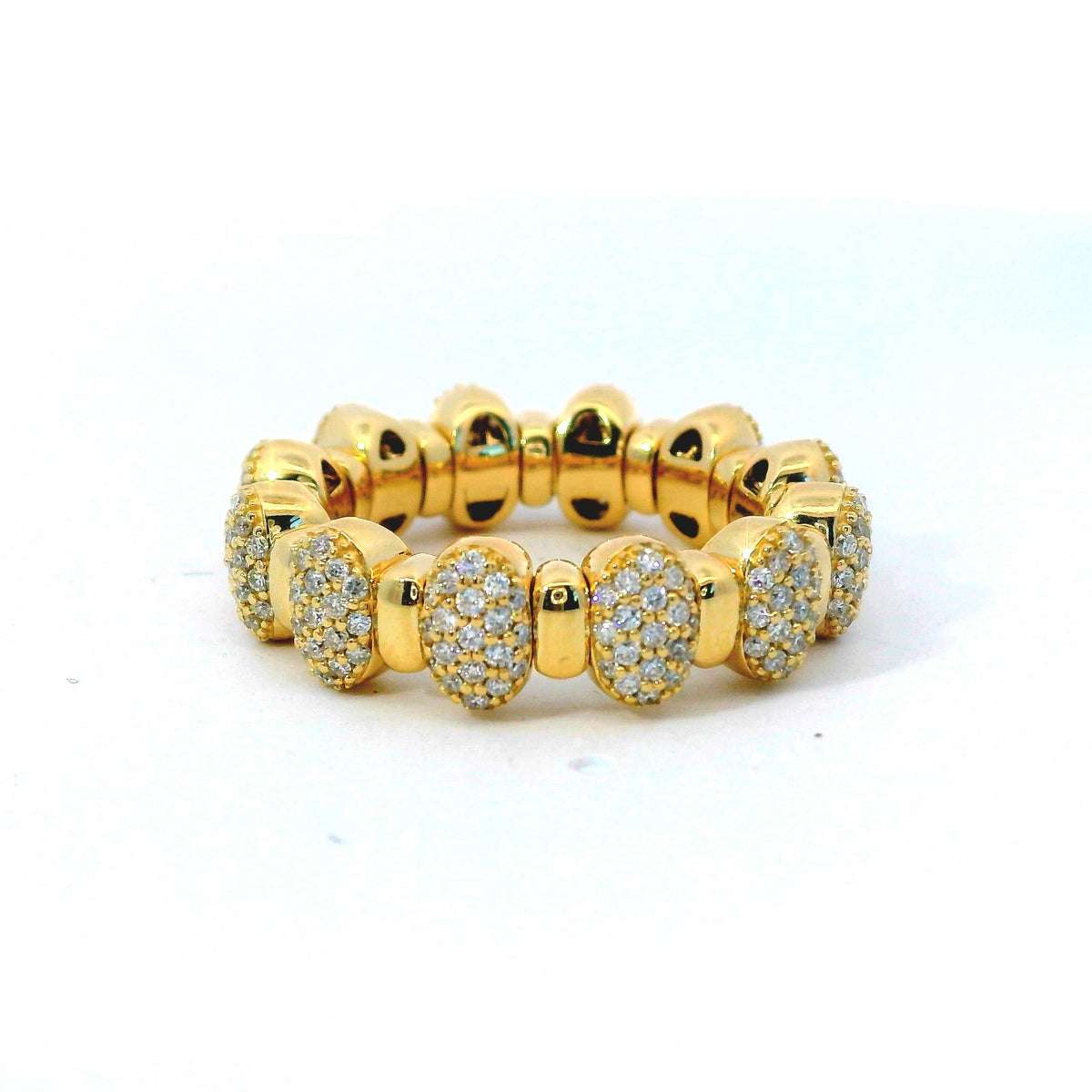 14Kt Yellow Gold Flexible Ring with .92cttw Natural Diamonds