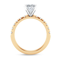 14Kt Yellow Gold Engagement Ring With 1.70Ct Natural Oval Diamond And 12 Round Accent Diamonds Totaling .45cttw