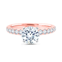 14Kt Rose Gold Engagement Set With 1.33ct Round Center Natural Diamond