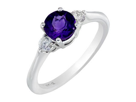 14Kt Amethyst and Diamond Ring